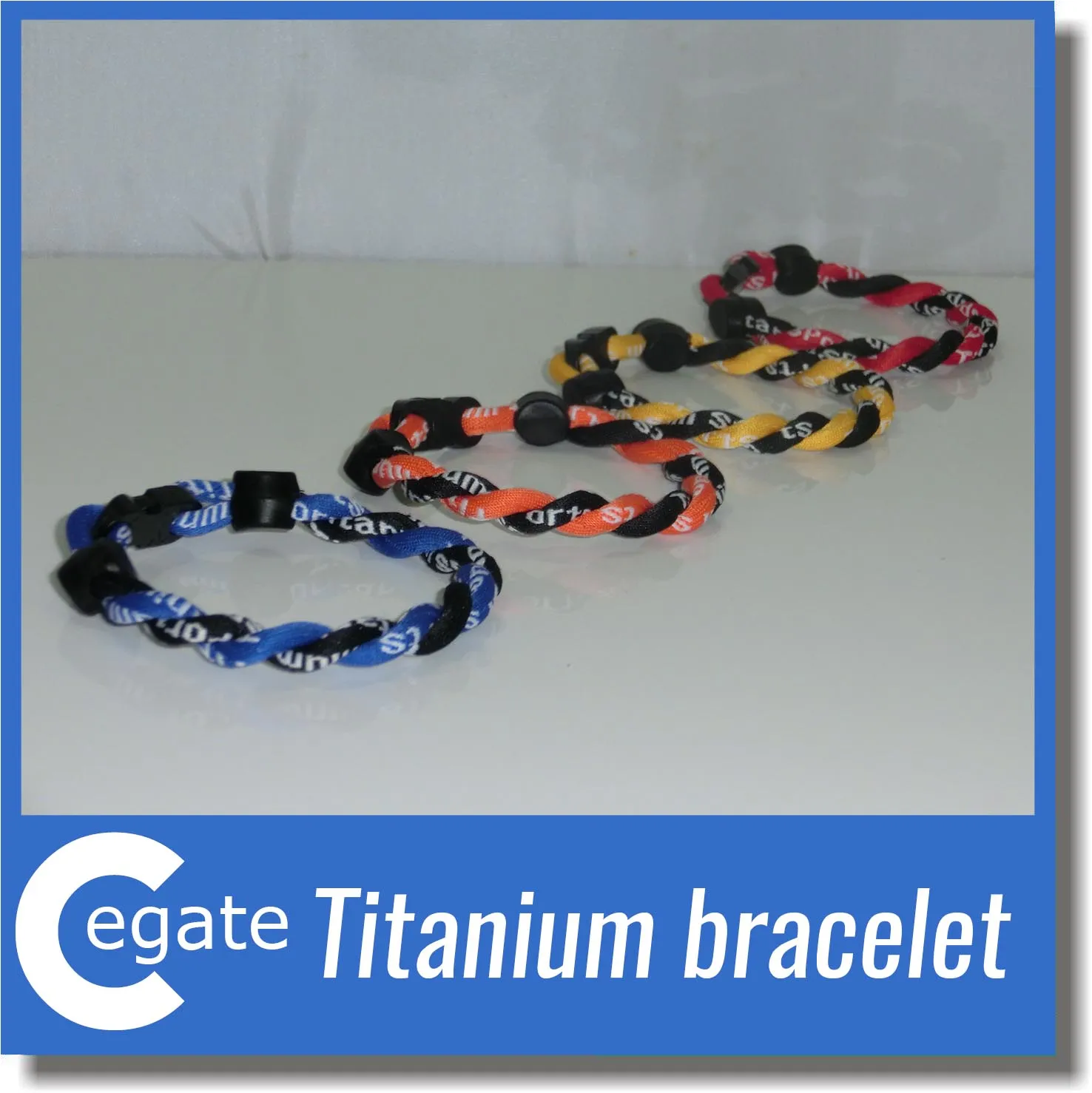 New Arrival 100pcs bracelet Baseball new 2 rope Germanium Titanium bracelet