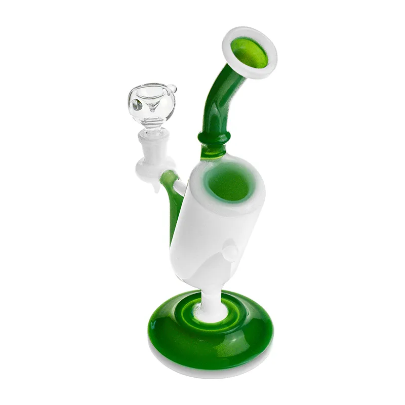 Novel design glass bong smoking pipe Glass Water Pipes Bongs Double Recycler Bong 8.6 inches 14MM Joint