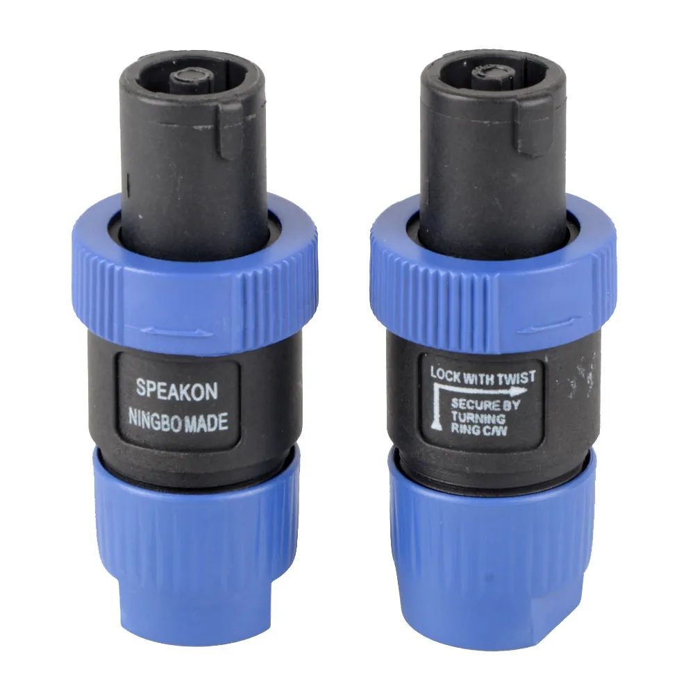 2 Stück Speakon NL4FC blauer 4-poliger Stecker, kompatibler Audio-Kabelstecker G00344