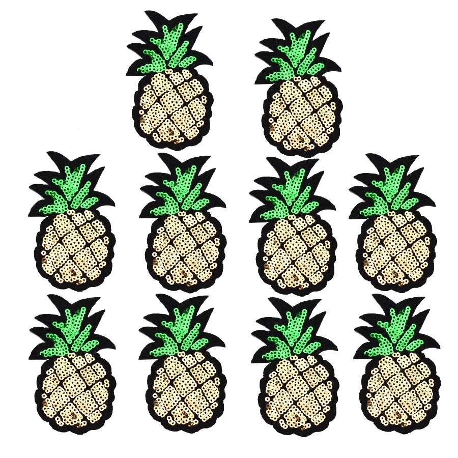 pineapple remendos lantejouled para roupas de roupa na transferência applique patch de frutas para sacos jeans diy costurar em lantejoulas de bordado