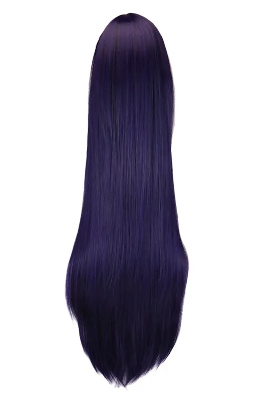 100 Cm Sailor Moon/Sailor Mars Parrucca Cosplay Lungo Rettilineo Capelli Sintetici Parrucche Nere Viola Festa in Costume Peruca Peluca