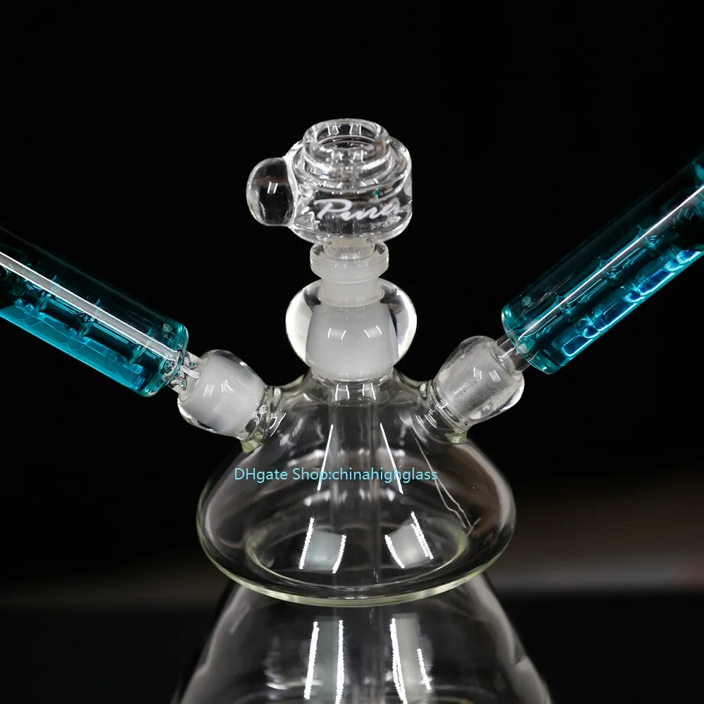 freezable coil system glass bong, two people used glass water pipes,18 or 14.5mm downstem with glass bowl.