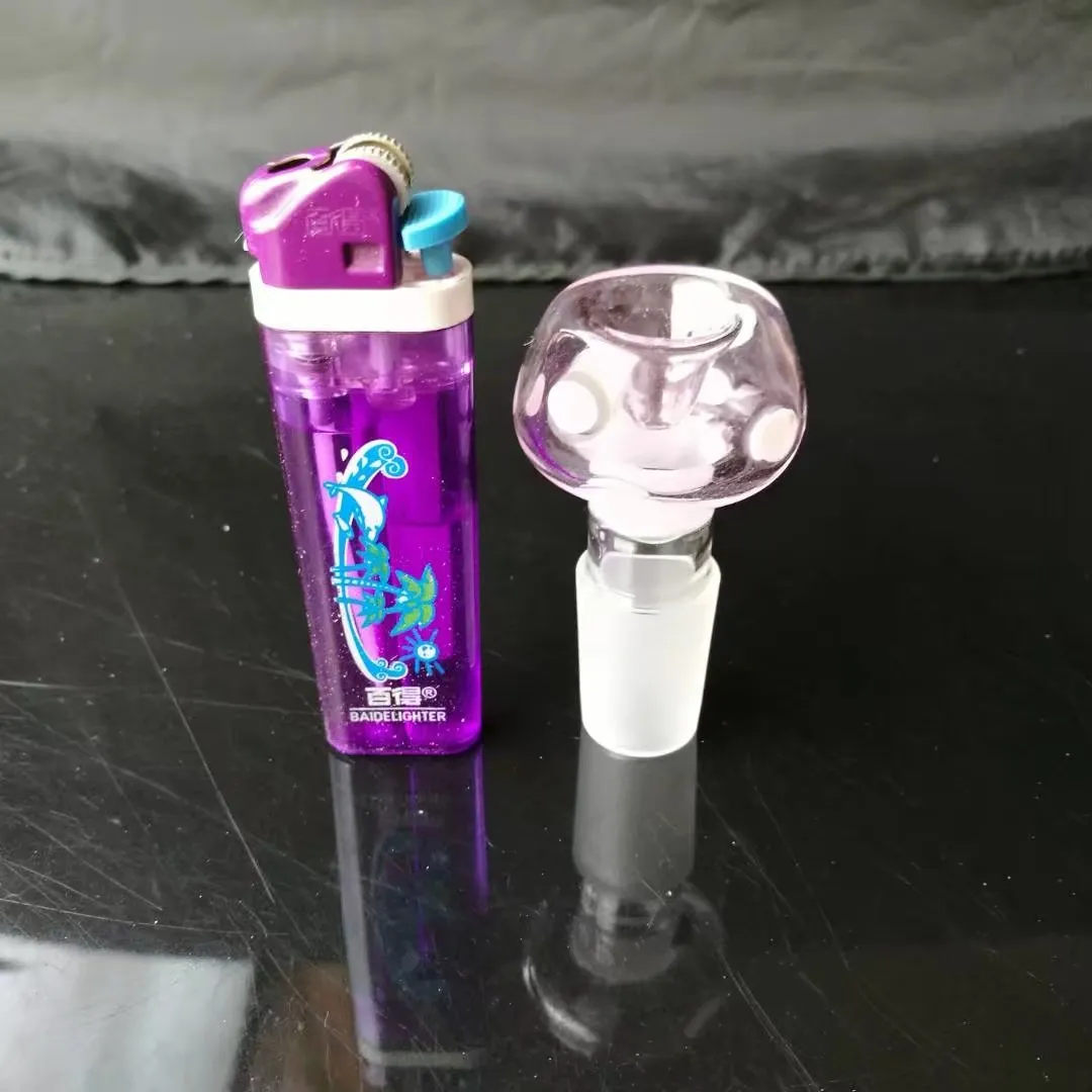Accessoires pour fumer des champignons colorés féminins Pièce de bol pour bongs Tuyaux d'eau en verre de 14 mm Bong Bol coulissant avec poignée Pipe à eau pour fumer Bong