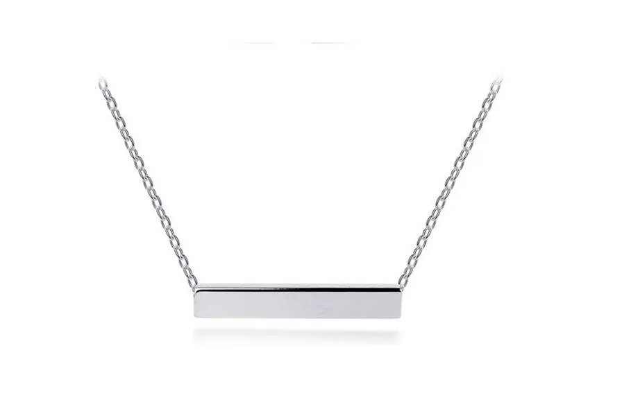 Topkwaliteit nooit vervagen lege gewone ketting hoog gepolijste eenvoudige bar hanger ketting voor vrouwen cadeau