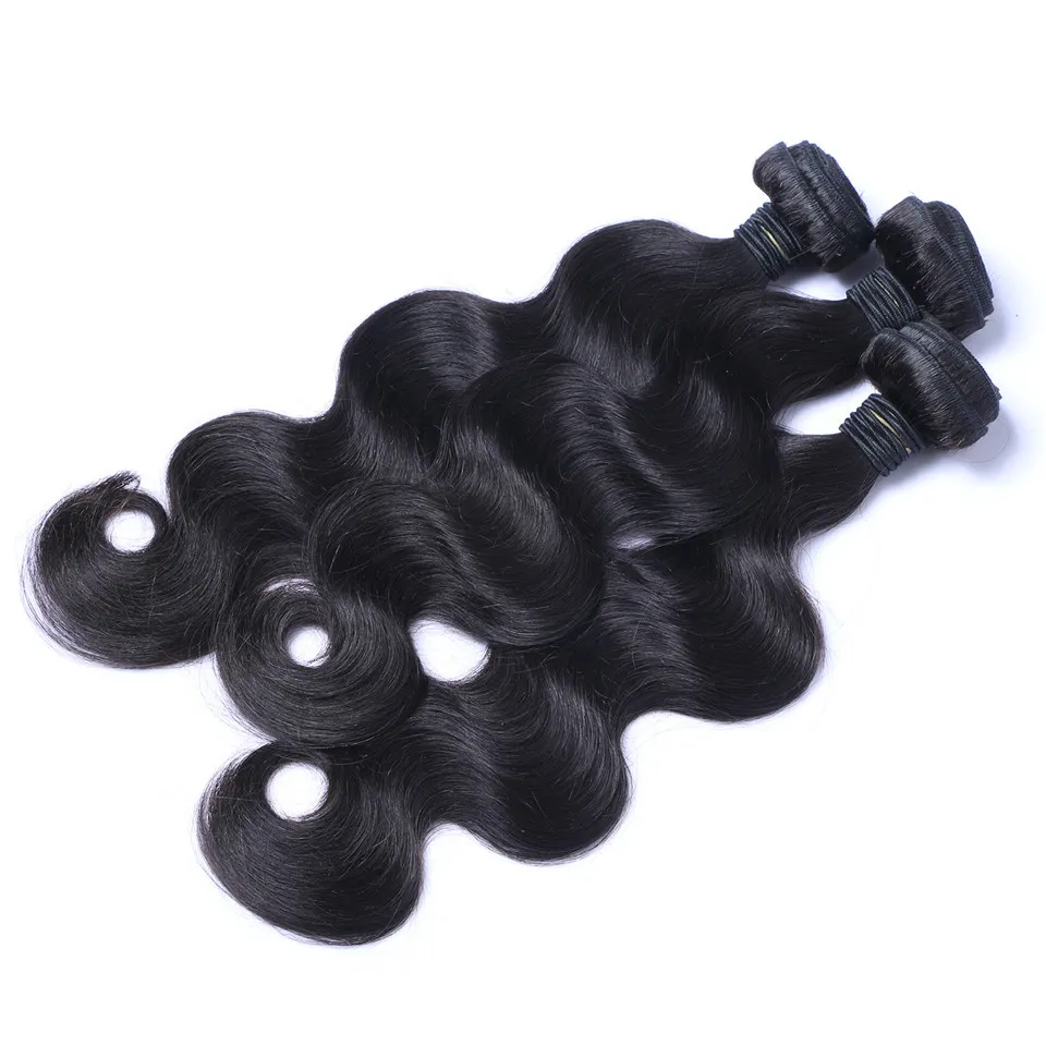 Brasiliansk kroppsvåg Hårväv Obehandlat Human Virgin Hair Weaves Remy Human Hair Extensions Dybara No Shedding / 