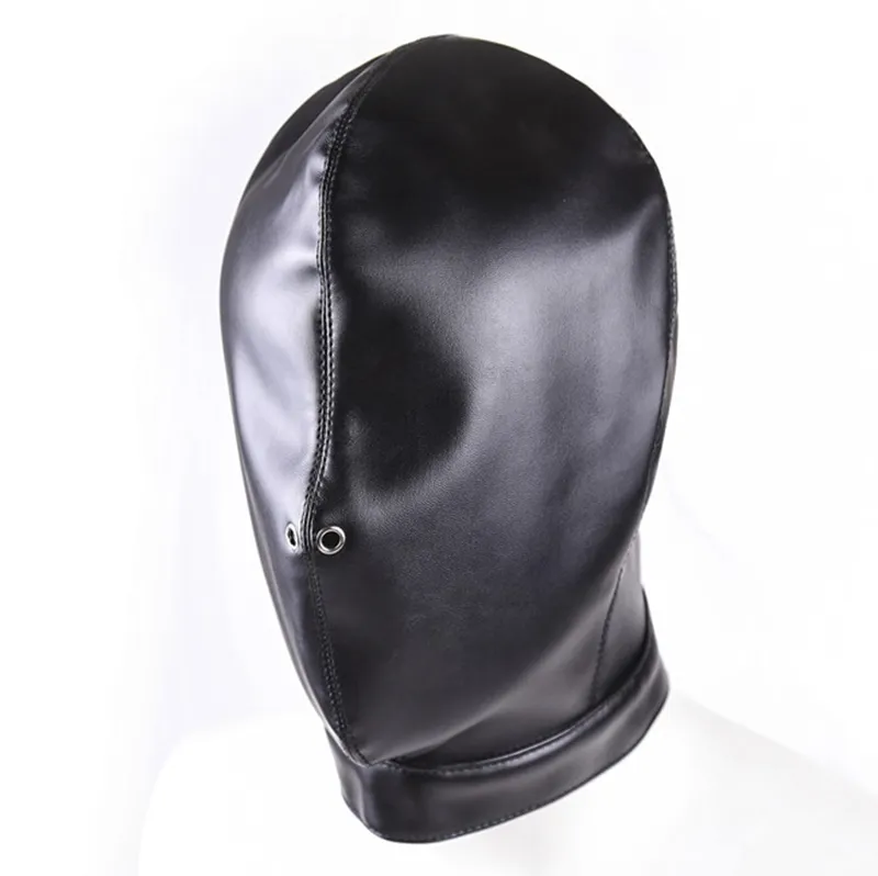 Ny mjukt läder bdsm leksaker bondage växel mask innesluten huva kvävande fetisch fantasy sex slavhuvud huva sex leksaker för par276l2492478