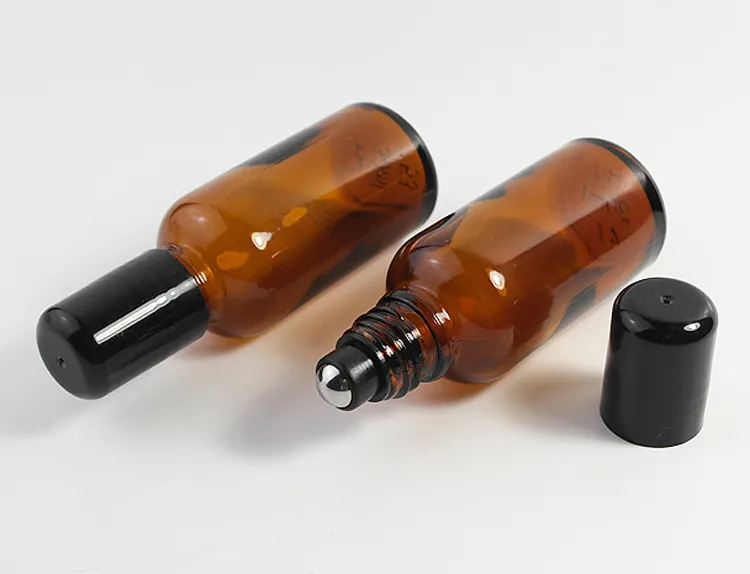 2019 nouvelle offre spéciale 30 ml ambre parfum verre rouleau bouteille huile essentielle SS rouleau boule aromathérapie bouteille 