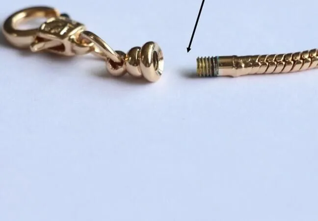 mode cuivre Rose or chaîne homard fermoirs Bracelet ajustement européen charmes perles bricolage fabrication de bijoux 18 cm 20 cm3298898