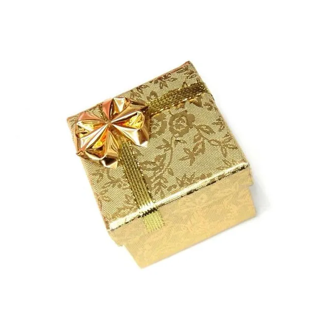 / Gold Ring Örhängen Smyckeskrin för hantverk Presentförpackning Visa 5x5x3cm BX5