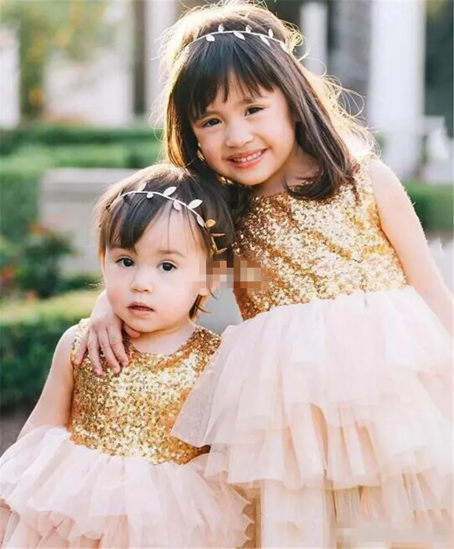 Sparkgwer Gold Sequin Bow Dress For Girls Sleeveless Knee Length Party Dress  For Baby, Wedding, Pageant Gown From Babynice666, $77.38 | DHgate.Com