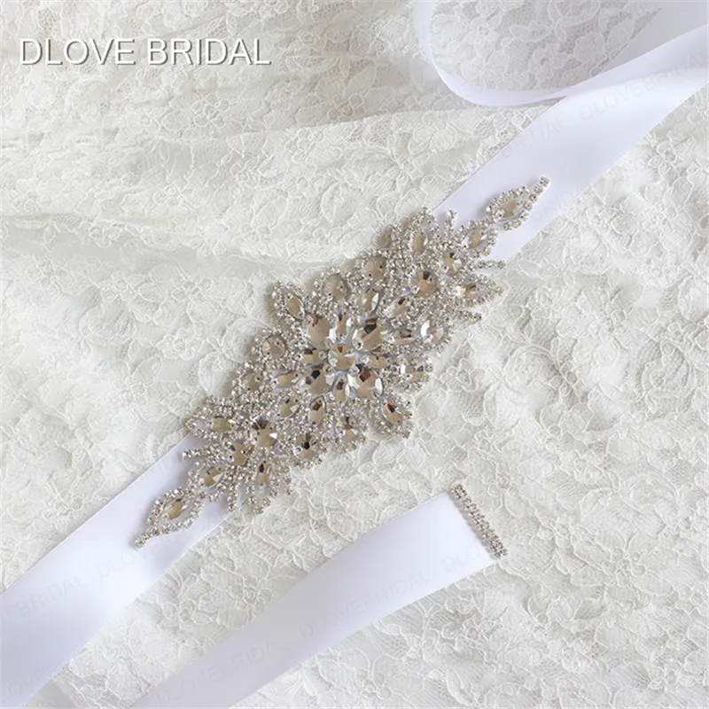 Cinture da sposa di bassa qualità di alta qualità Cinture di cristallo Shinny Cinture eleganti da donna Nastro bianco avorio Pronto la spedizione6750345