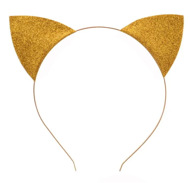 Lot De 4 Serre-têtes Oreilles De Chat à Paillettes Noir - Accessoire Déguisement Halloween, Anniversaire, Carnaval - Tissu Doux, Taille Unique - 12