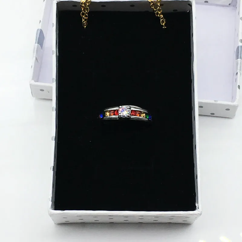 em 2017 o novo retângulo ponto terno de jóias caixa branca colar de pingente de brincos anel caixa de presente de jóias