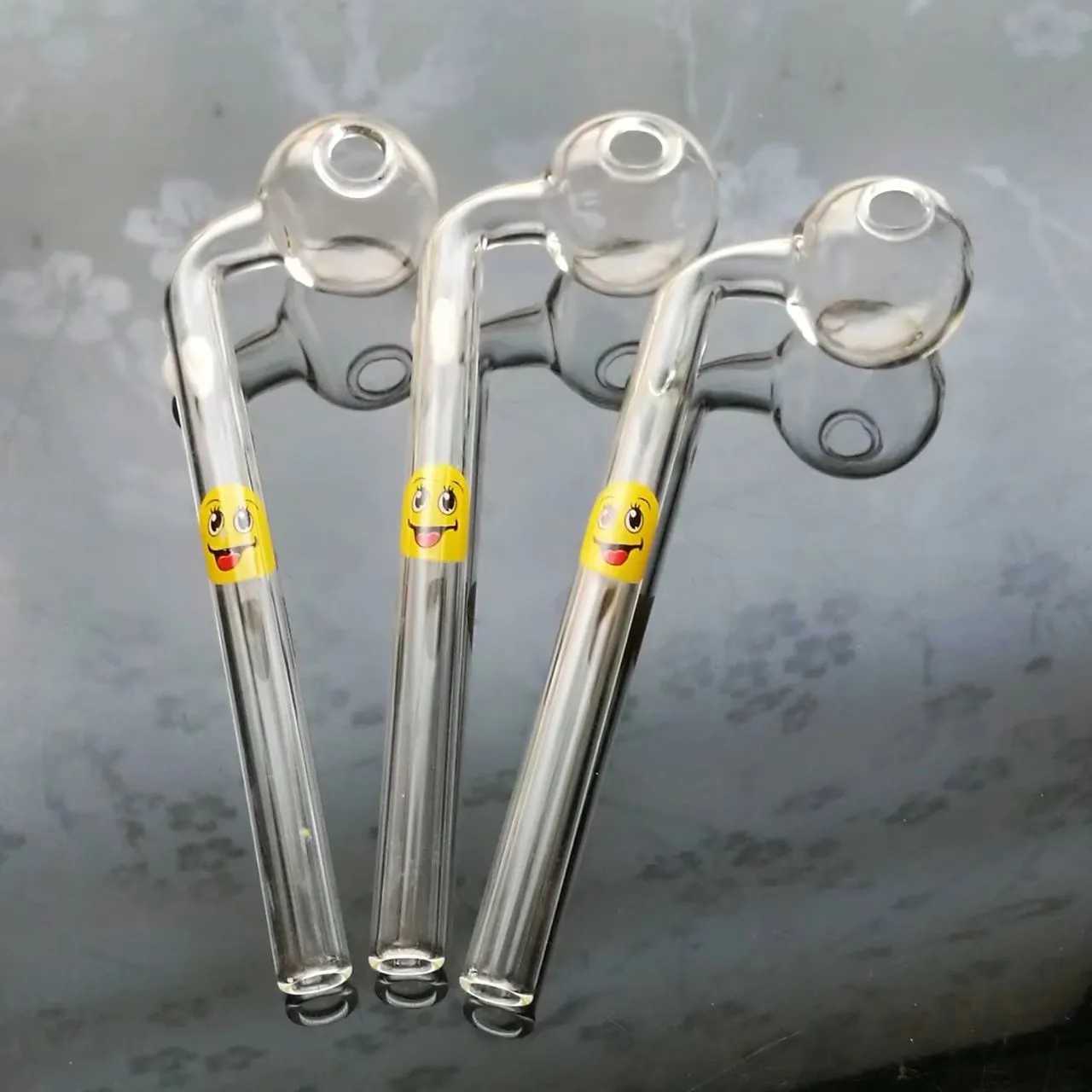 Wholesale glass water pipe, face long curved pot glass burner, 