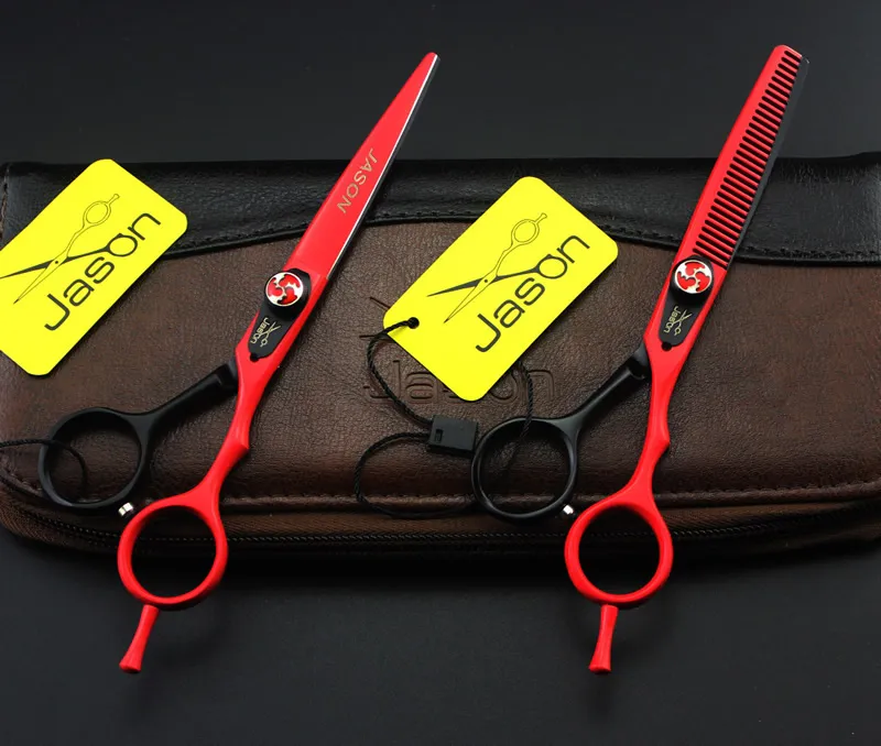 6.0 Polegada Jason Hair Scissors Kits de Corte De Tesoura De Cabeleireiro Profissional Tesoura Diluindo JP440C Tesoura Do Barbeiro, LZS0520