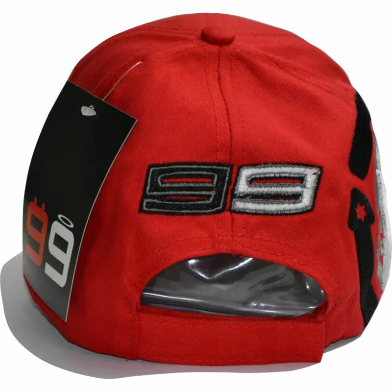 Casquette Jorge Lorenzo – Officiel, Rouge Flammes, Noir, Taille Ajustable
