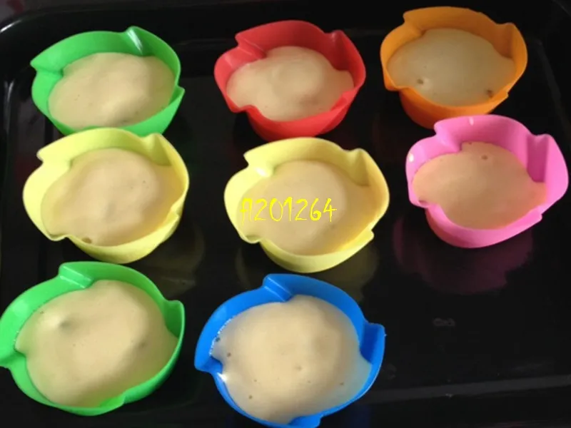 504 stks / partij Hart Rose Bloemvorm Siliconen Mold DIY Cake Gereedschap 7 cm Cupcake Cup Muffin Bakken Chocolade Fondant Mold