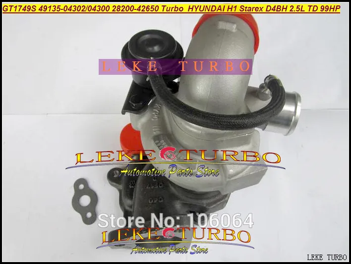 GT1749S 49135-04300 49135-04302 49135 04300 28200-42650 28200 42650 Turbocharger for Hyundai H1 Starex D4BH 2.5L TD 99HP