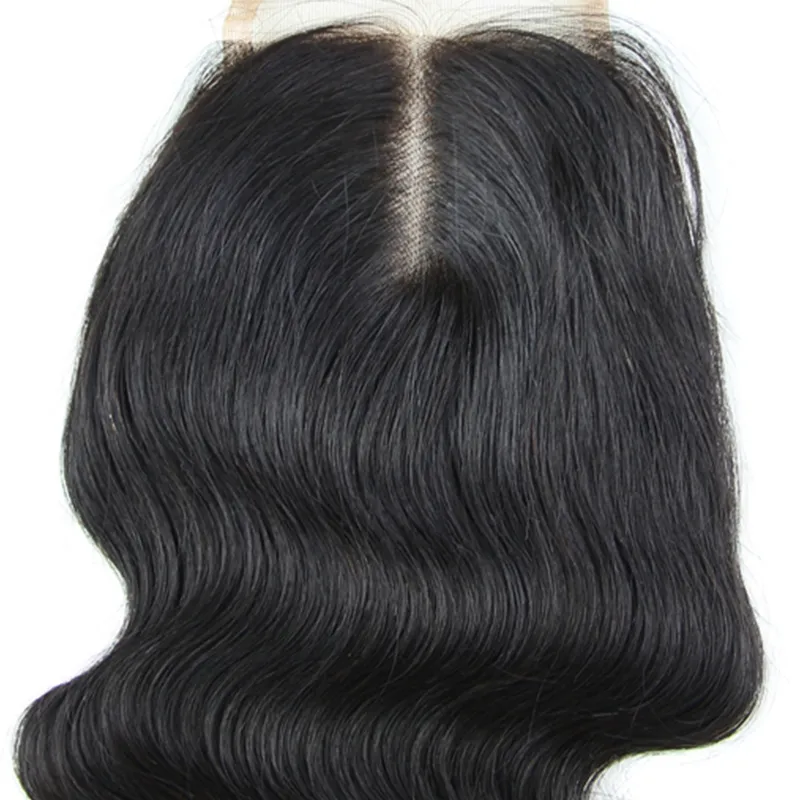 Brasileño malasio indio peruano indio mongol cabello superior cierre de encaje 8-18 pulgadas cuerpo onda sin procesar color natural cabello humano cierre