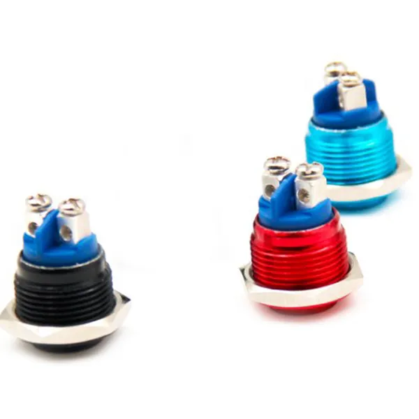 16mm Anti-Vandal Momentary Stainless Steel Metal Push Button Switch 1x1Raised Top B00427