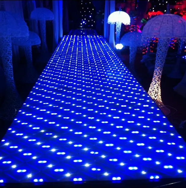 럭셔리 판타지 크리스탈 웨딩 카펫 통로 통로 러너 T 스테이션 무대 장식 LED 카펫 새로운 도착 무료 배송