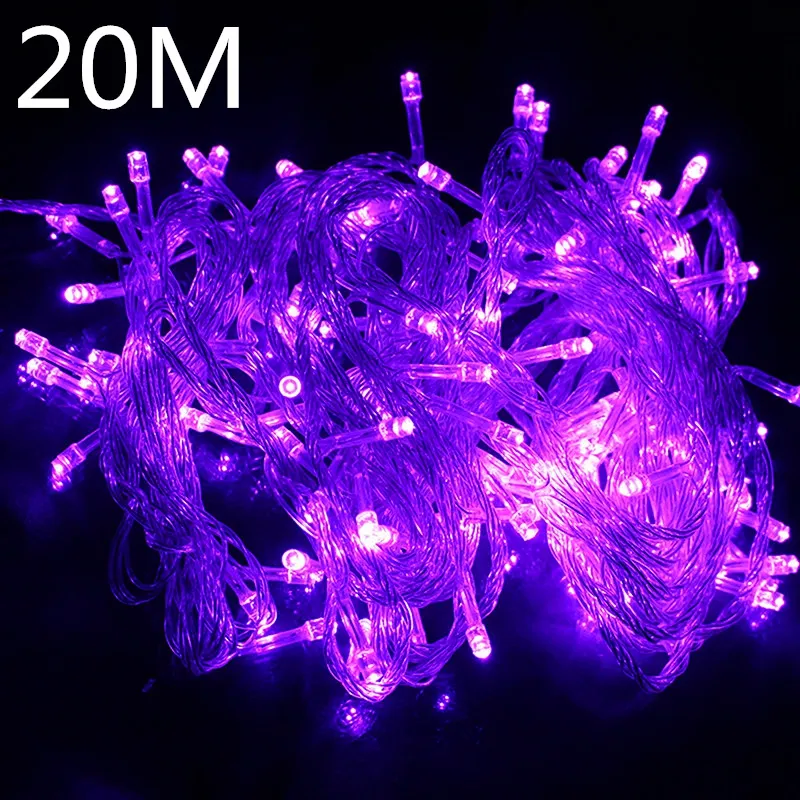 Umlight1688 10m 20m 30m 50m 100m LED String Fairy Light Wakacje Dekoracji AC220V 110 V Wodoodporne światła zewnętrzne z kontrolera