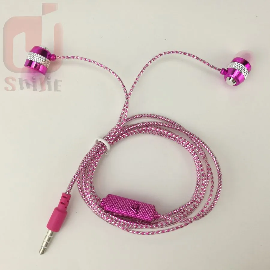 direct deal all'ingrosso universal golden sparkle sliver pink earphones auricolare earcup 110cm crystal line i con mic 1000ps / lotto