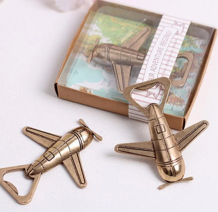 Vintage Airplane Starfish Bottle Opener Bridal Shower Wedding Favor Hawaiian Tropical Beach Ocean Theme Party Bag Filler Favours