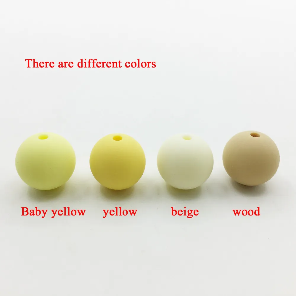 100pcs 15mm round silicone beads bpa free baby teething beads 100% food  grade silicone beads wholesale