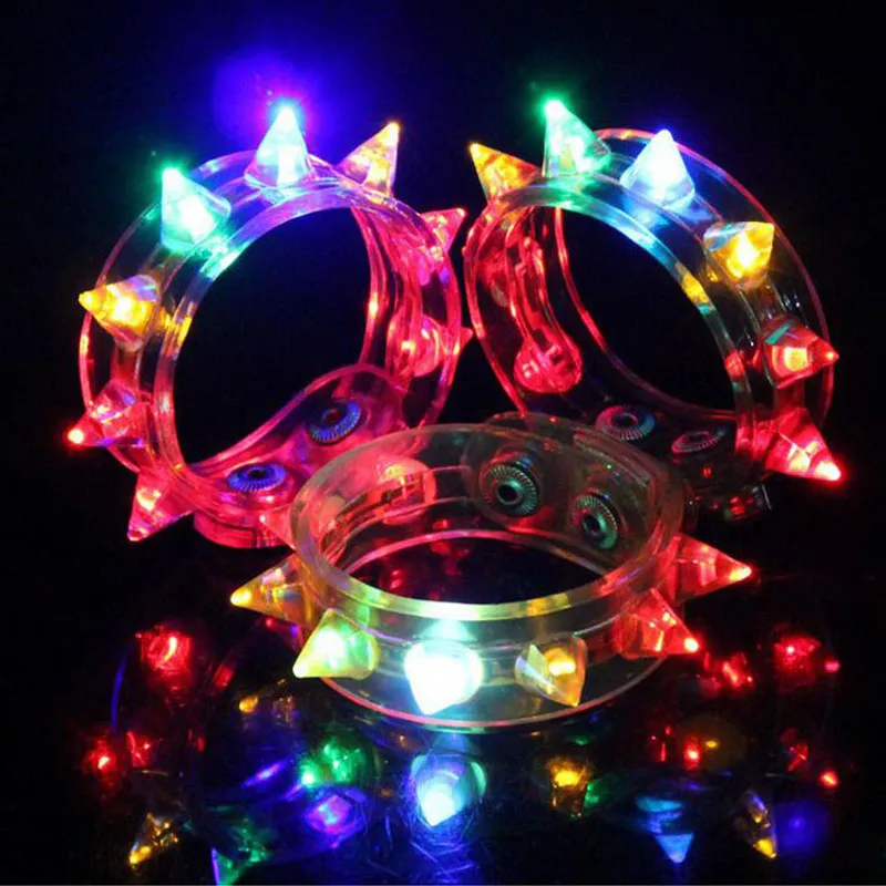 Multi colori Night Glow Stick lampeggiante braccialetto bastoncini luminosi lampeggianti Spike braccialetti Festival fai da te Led Party giocattolo per bambini ZA3379