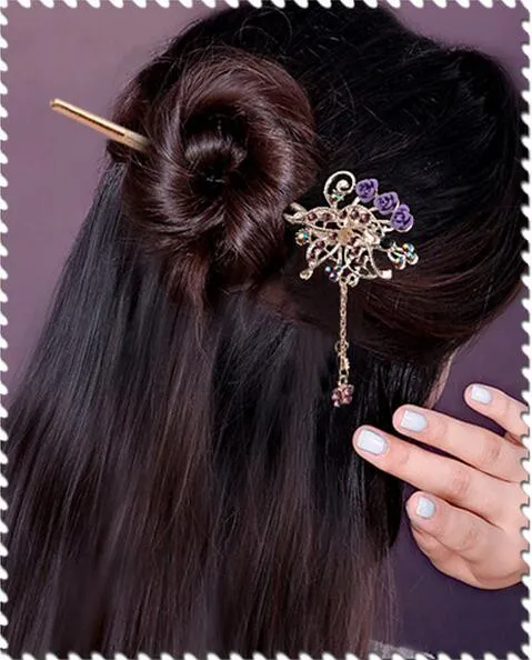 high quality Tassel headdress roses hairpin fashion fresh step shake hairpin hair ornaments hot DMFZ026 pieces a 