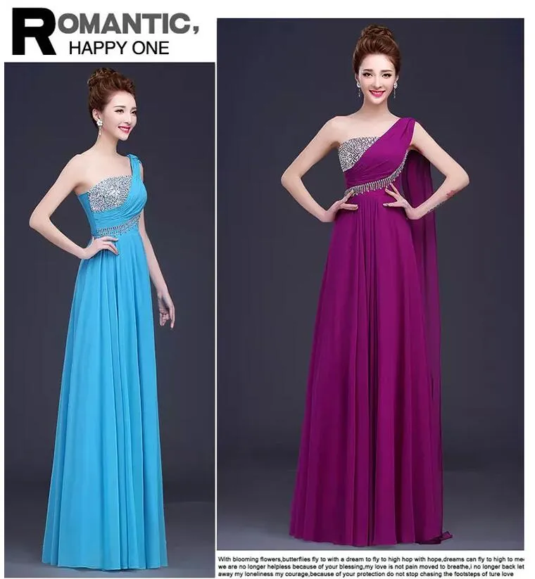 Hot Elegant One-Shoulder A-Line Floor-Length Sleeveless Chiffon Bridesmaid  Dress with Beadings and Ruffles, Custom Made Wedding Formal Dress from  Dhgate Bridesmaid Dress - price 48.63