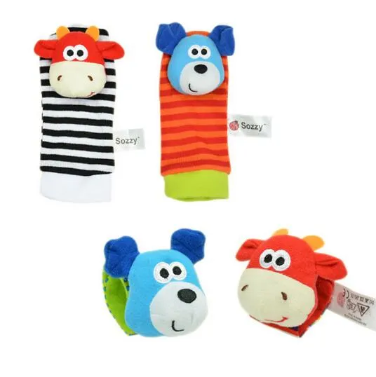 Sozzy Baby toy socks Baby Toys Gift Plush Garden Bug Wrist Rattle 3 Styles Educational Toys cute bright color1158444