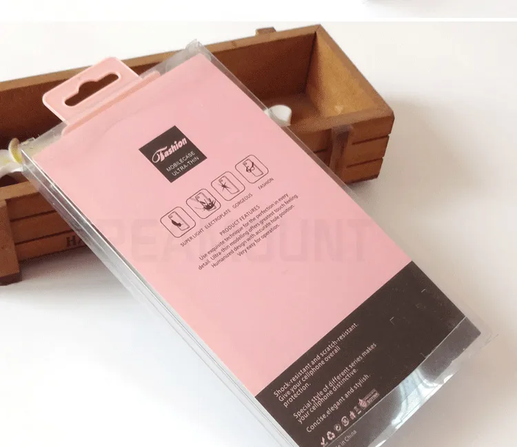 Partihandel Luxury Planstic PVC Förpackning för iPhone 5 6 6S Telefon Tillbaka Skydd för ZTE Zmax Pro Z981 för Alcatel Fierce 4