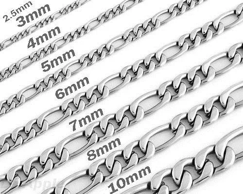 Width 2.5mm/3mm/4mm/5mm/6mm/7mm/8mm/9mm/10mm 316L Stainless Steel Mens 3:1  NK Cool Curb Link Figaro Chain Necklace18 22 Inches From Cntagorjewelry,  $15.08