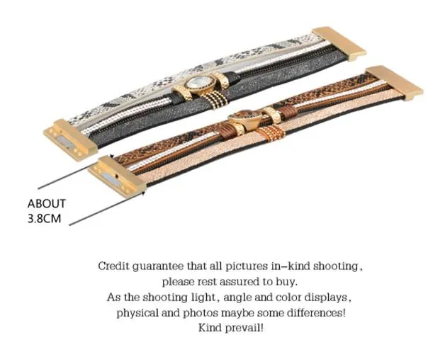 Tendências da moda Multilayer Pulseira De Couro Fecho Magnético Preto Marrom Liga Gemas pedra Pulseiras Jóias de Alta Qualidade