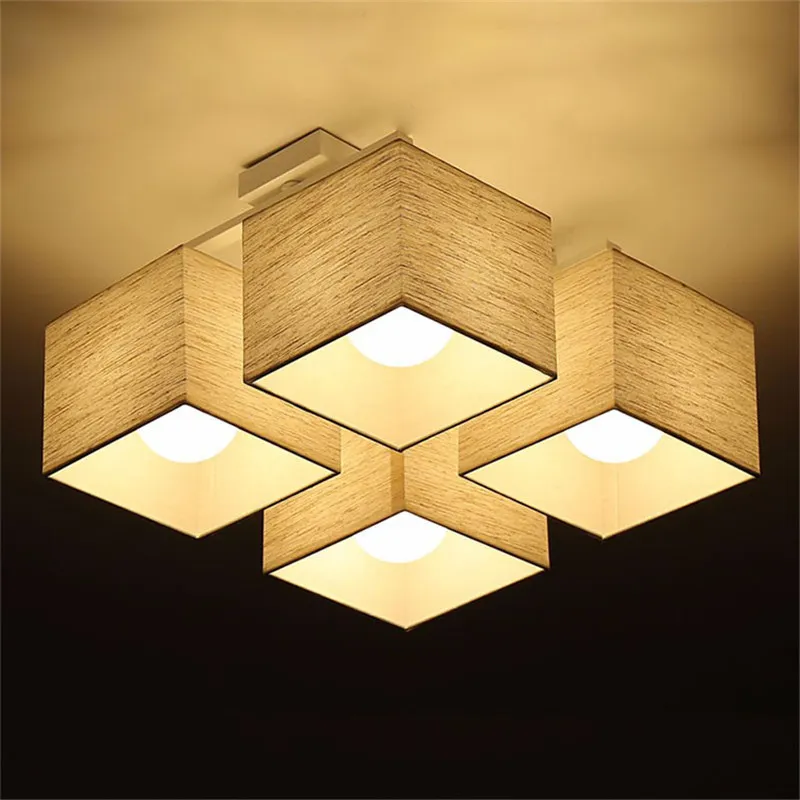 L23-Fabric art Cloth LED Ceiling Light Nordic LED Pendant Lamps Modern Living Room Lamp Bedroom Kitchen Lighting