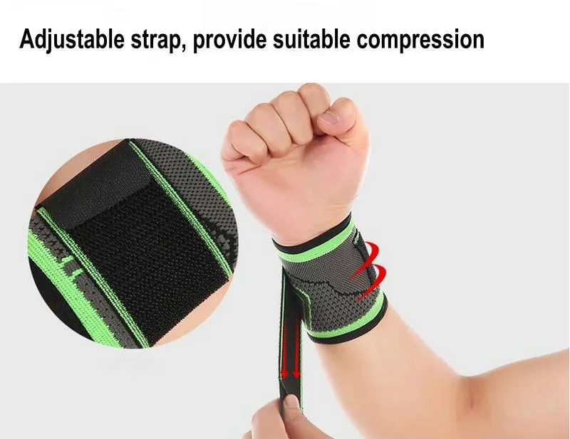 Vôlei de brace de pulso elástico Badminton Fitness Basketball Sports Support com bandagem de compressão ajustável