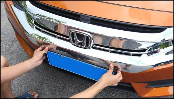 Högkvalitativ ABS Chrome Car Grill Dekoration Ljus trimremsa för Honda Civic 2016