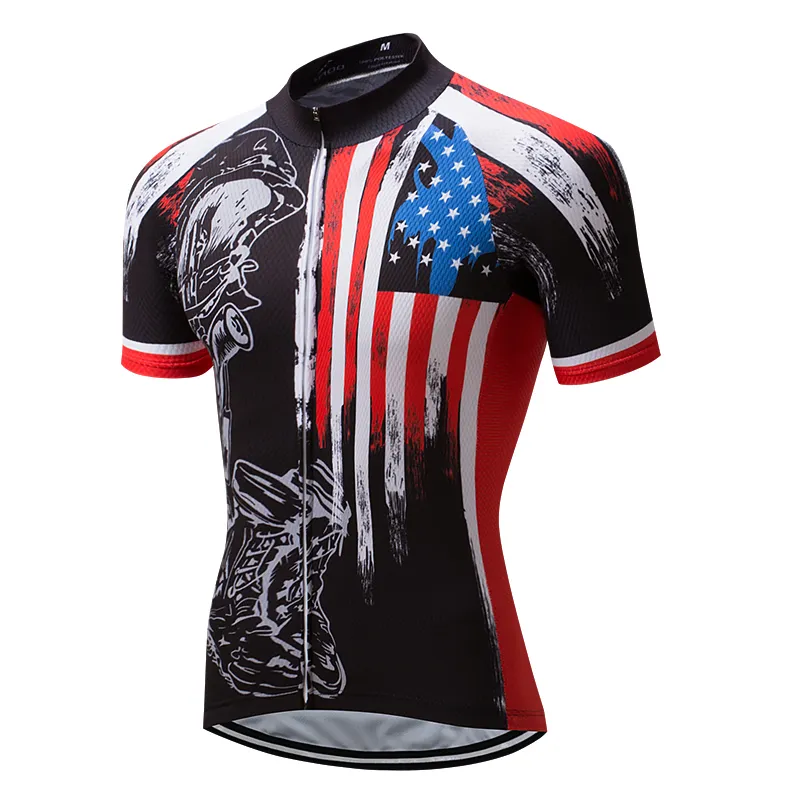 Maglia da ciclismo USA Summer Quick Dry Pro Team Abbigliamento da bicicletta a maniche corte Abbigliamento da bici Abbigliamento da ciclismo traspirante e salopette7495302