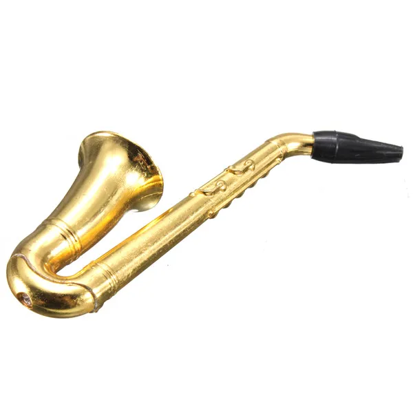 Mini Smoking Pipe Saxofoon Trompet Vorm Metalen Aluminium Tobacco Pipes Nieuwigheid Items Gift Mortel Rookgereedschap