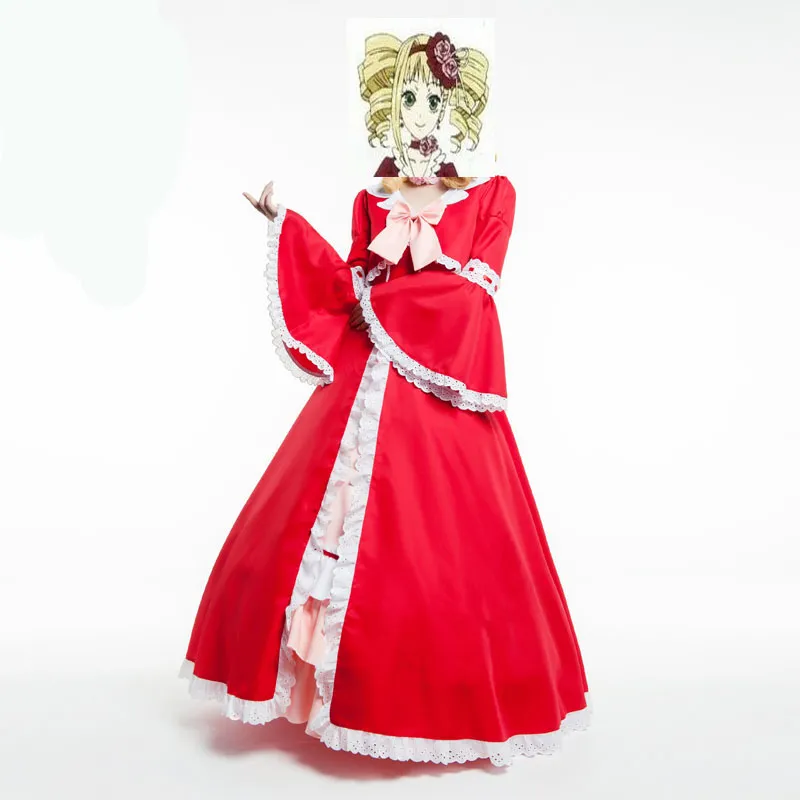 Hotcos Black Butler Elizabeth Cosplay Costume Kleid Vermelho Lolita Vestido Custom Treino Bonito Vestido de Alta Qualidade