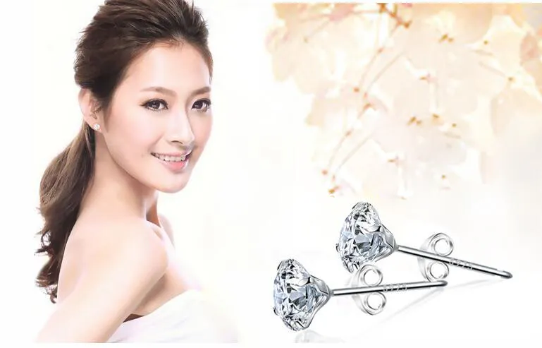 925 sterling silver stud earrings luxo cristal zircão brincos para mulheres dos homens elegante nobre brinco jóias de alta qualidade