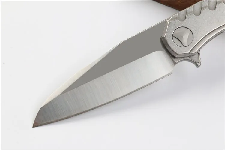 Najwyższej jakości Łożysko kulkowe Nóż D2 Satynowe Ostrze Kamień Wahsed Wykończenie Stalowe uchwyt EDC Pocket Outdoor Tactical Składane Noże