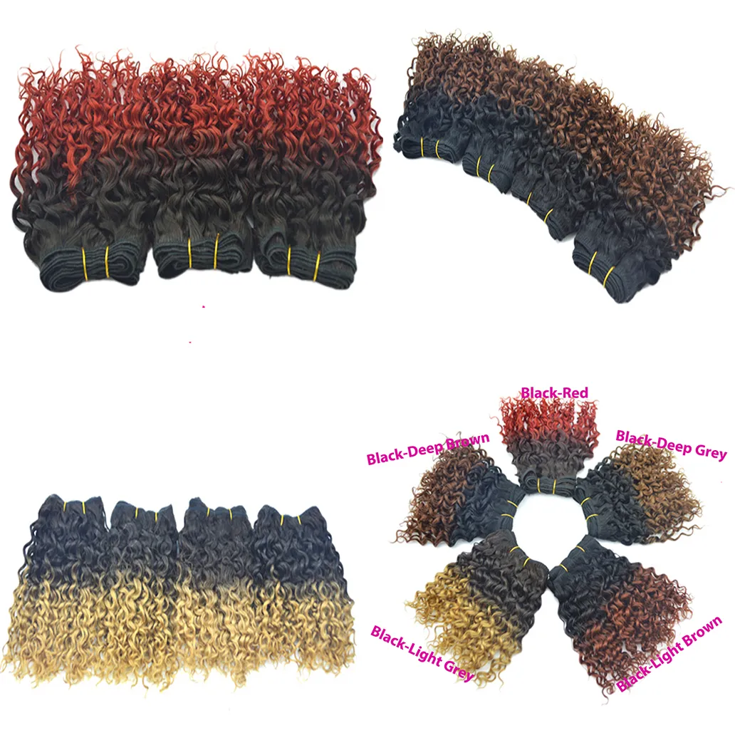 Hot Selling Ombre Curly Weave / Good Quality Peruvian Human Hair Pure Colors Dyed Extensions DHL Shipping Idag