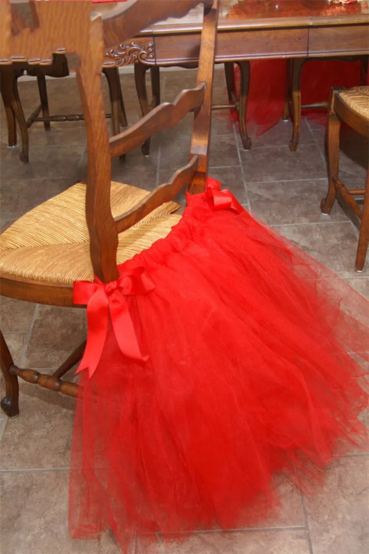 45 cm * 35 cm Copertura Della Sedia di Nozze 2017 Tutu di Tulle Festa di Compleanno Copertura Della Sedia Baby Shower Quinceanera Vacanza Tutu Gonna Sedia