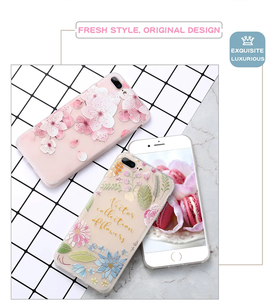 Floral Phone Case For IPhone 6/6s/7/8 Plus Soft Silicone Flower Pattern  Protective Cover From Adtismark, $1.91 | DHgate.Com, image size:950x1049