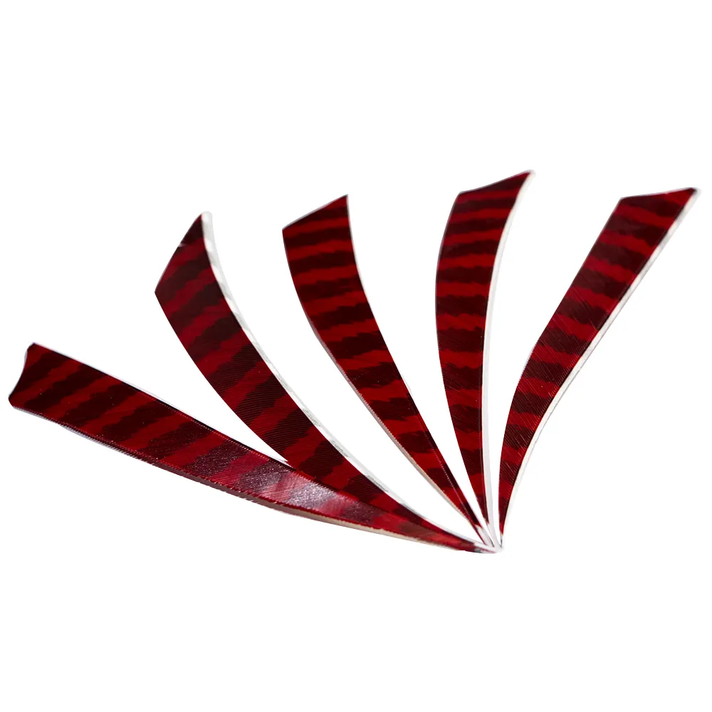 Red-Black Turkey Feathers 5-inch Shield Left Wing Fletching for Bamboo Wooden Archery Arrows Outdoor Hunting Shooting 30pcs