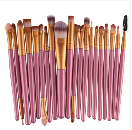 20 stks Merk Make-up Borstels Professionele Cosmetische Borstel Set met Natuur Contour Powder Cosmetics Brush Make-up