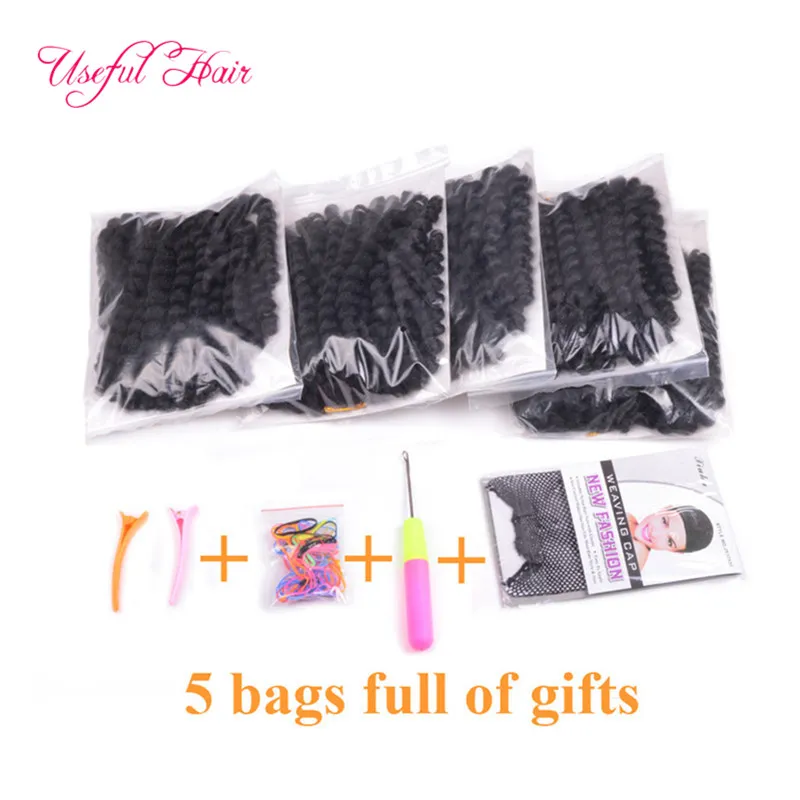 8Inch 2x Jumpy Wand Curl Braid Hair Extensions Bouncy Twist Jamaica Syntetisk Braiding Hair Extensions Crochet flätor hår för svarta kvinnor